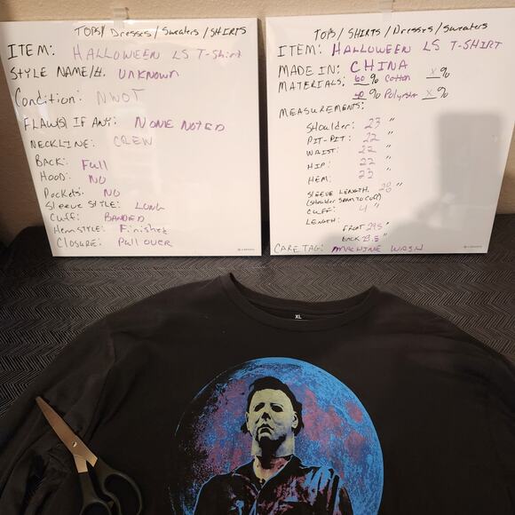 JOHN CARPENTERS HALLOWEEN Michael Myers Movie Black LS Graphic T Shirt Mens XL - Picture 3 of 7